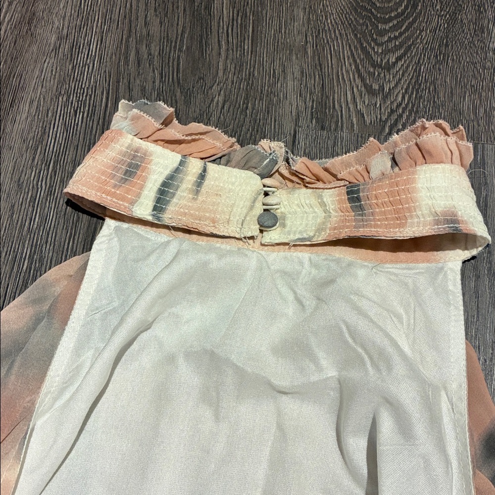 Anthropologie Blush and Gray Watercolor Halter Maxi Dress - Picture 14 of 16